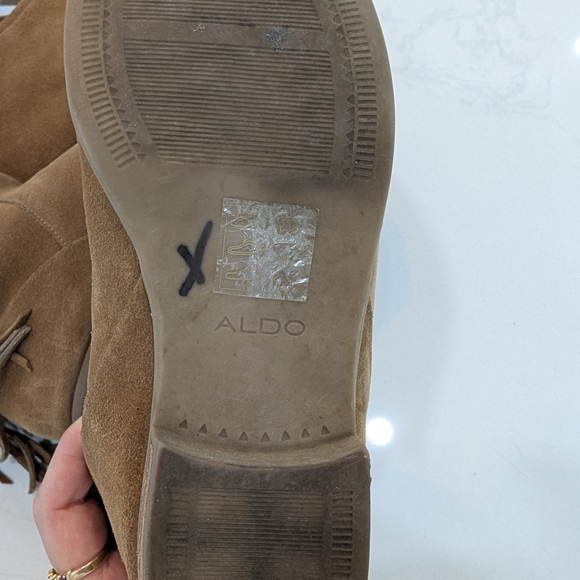 Aldo Tan Fringe Suede Knee-High Boots - Picture 7 of 7